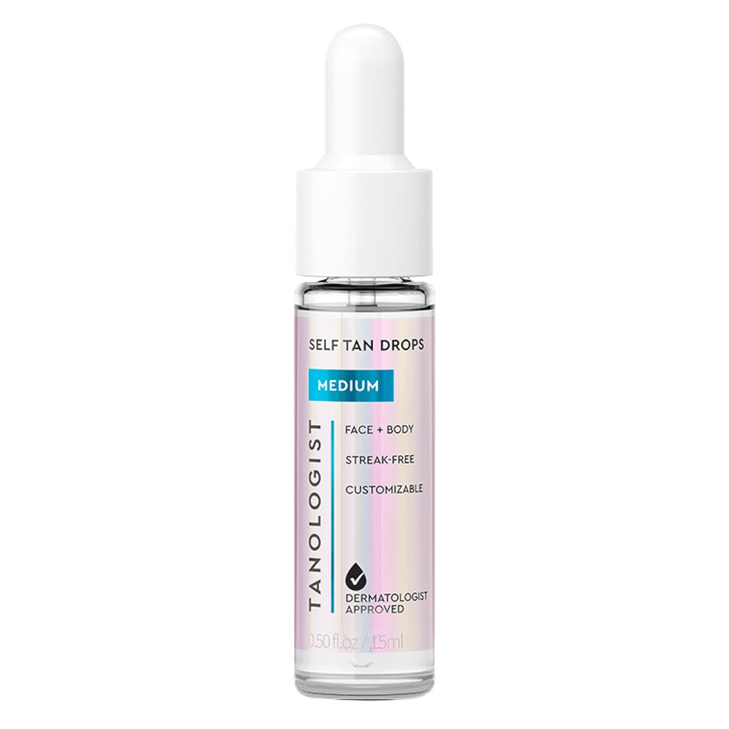 Self-Tan Drops- Medium, Bronzing Serum, Customizable Face & Body Self Tanner for Moisturizer, Gradual Body & Face Tanning Drops for Natural Glow, Streak-Free Vegan Formula, 0.5 Fl Oz